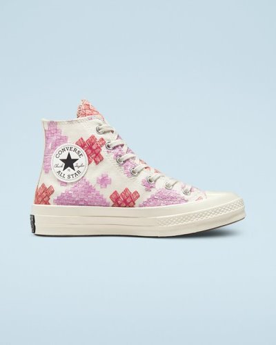 Tenis Converse Chuck 70 Festival Broderie Mujer White/Pink/Red | ONgvPf