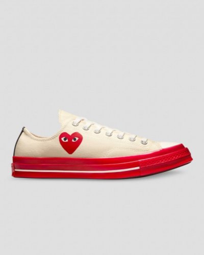 Tenis Converse X Comme des Garçons PLAY Chuck 70 Hombre Beige | H5MhC4