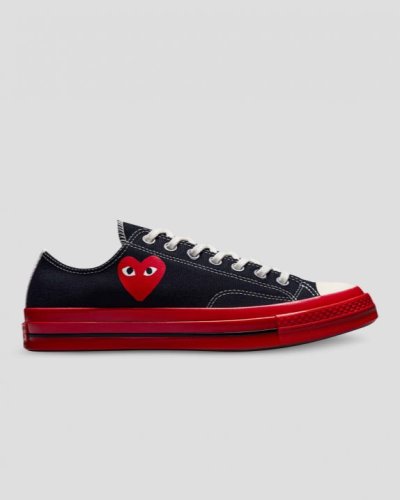 Tenis Converse X Comme des Garçons PLAY Chuck 70 Hombre Negros | aXnBCw