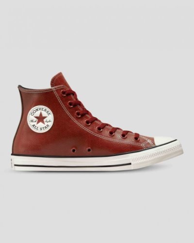 Tenis Converse Chuck Taylor All Star Embossed Cuero Mujer Rojos Oscuro | 0MPPzD