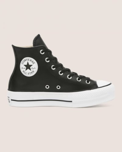 Tenis Converse Chuck Taylor All Star Lift Clean Cuero Mujer Negros | 2Mbplf