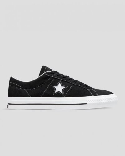 Tenis Converse Skate CONS One Star Pro Gamuza Mujer Negros | 4R41G2